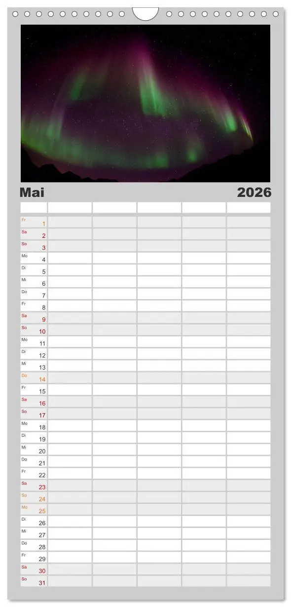 Bild: 9783516514407 | Familienplaner 2026 - Nordlichter mit 5 Spalten (Wandkalender, 21 x...