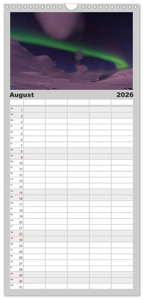Bild: 9783516514407 | Familienplaner 2026 - Nordlichter mit 5 Spalten (Wandkalender, 21 x...