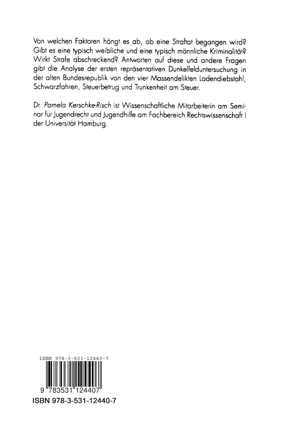 Rückseite: 9783531124407 | Gelegenheit macht Diebe - doch Frauen klauen auch | Kerschke-Risch