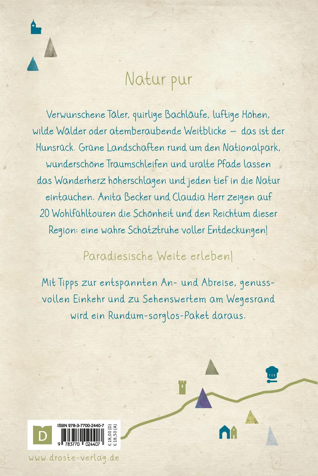 Rückseite: 9783770024407 | Hunsrück. Wandern für die Seele | Wohlfühlwege | Anita Becker (u. a.)