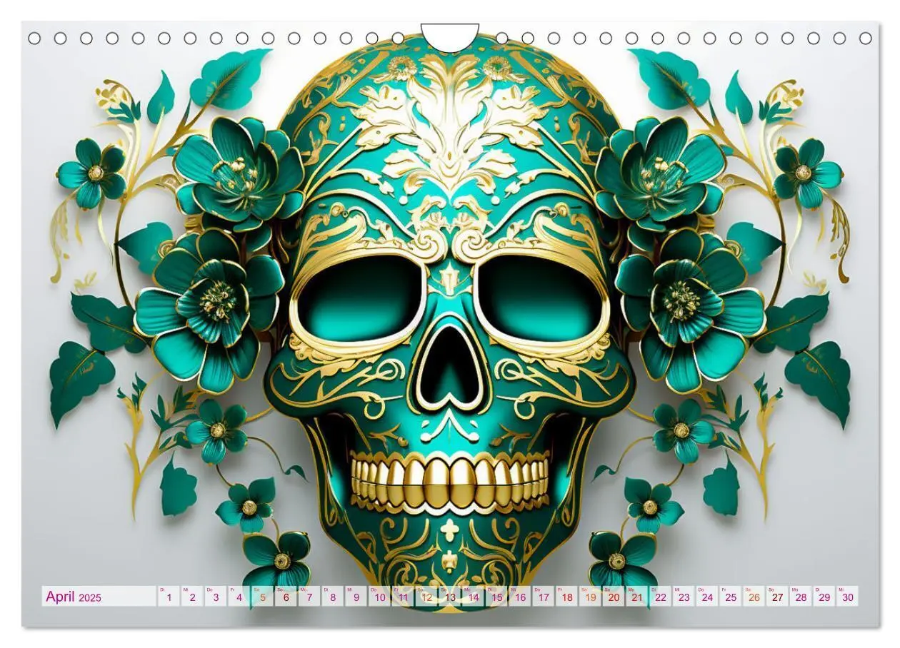 Bild: 9783383854507 | Skull Flower - Totenkopf ART (Wandkalender 2025 DIN A4 quer),...