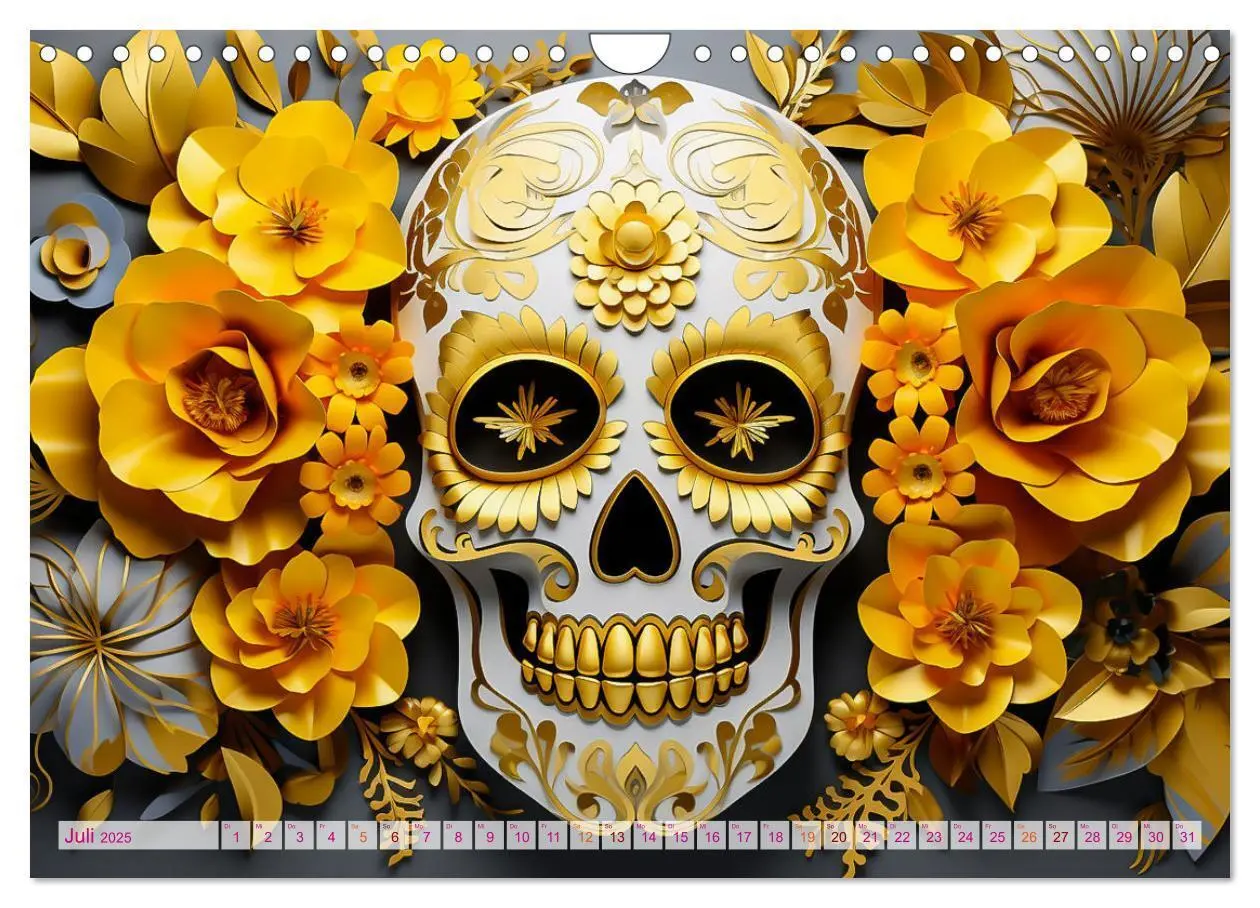 Bild: 9783383854507 | Skull Flower - Totenkopf ART (Wandkalender 2025 DIN A4 quer),...