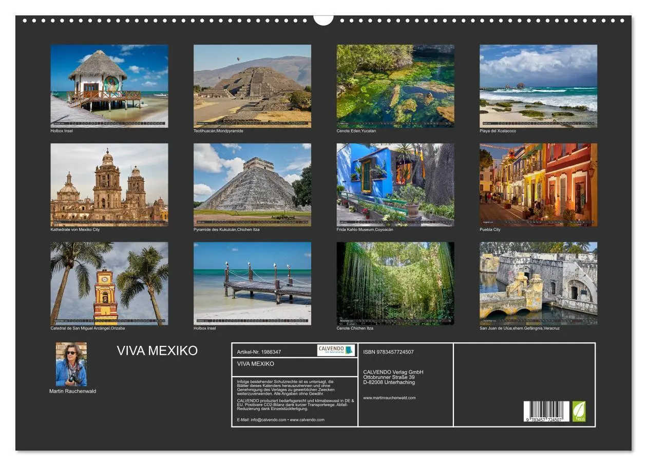 Bild: 9783457724507 | VIVA MEXIKO (Wandkalender 2026 DIN A2 quer), CALVENDO Monatskalender