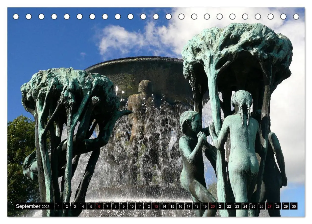 Bild: 9783516124507 | Vigeland Skulpturen Park Oslo (Tischkalender 2026 DIN A5 quer),...