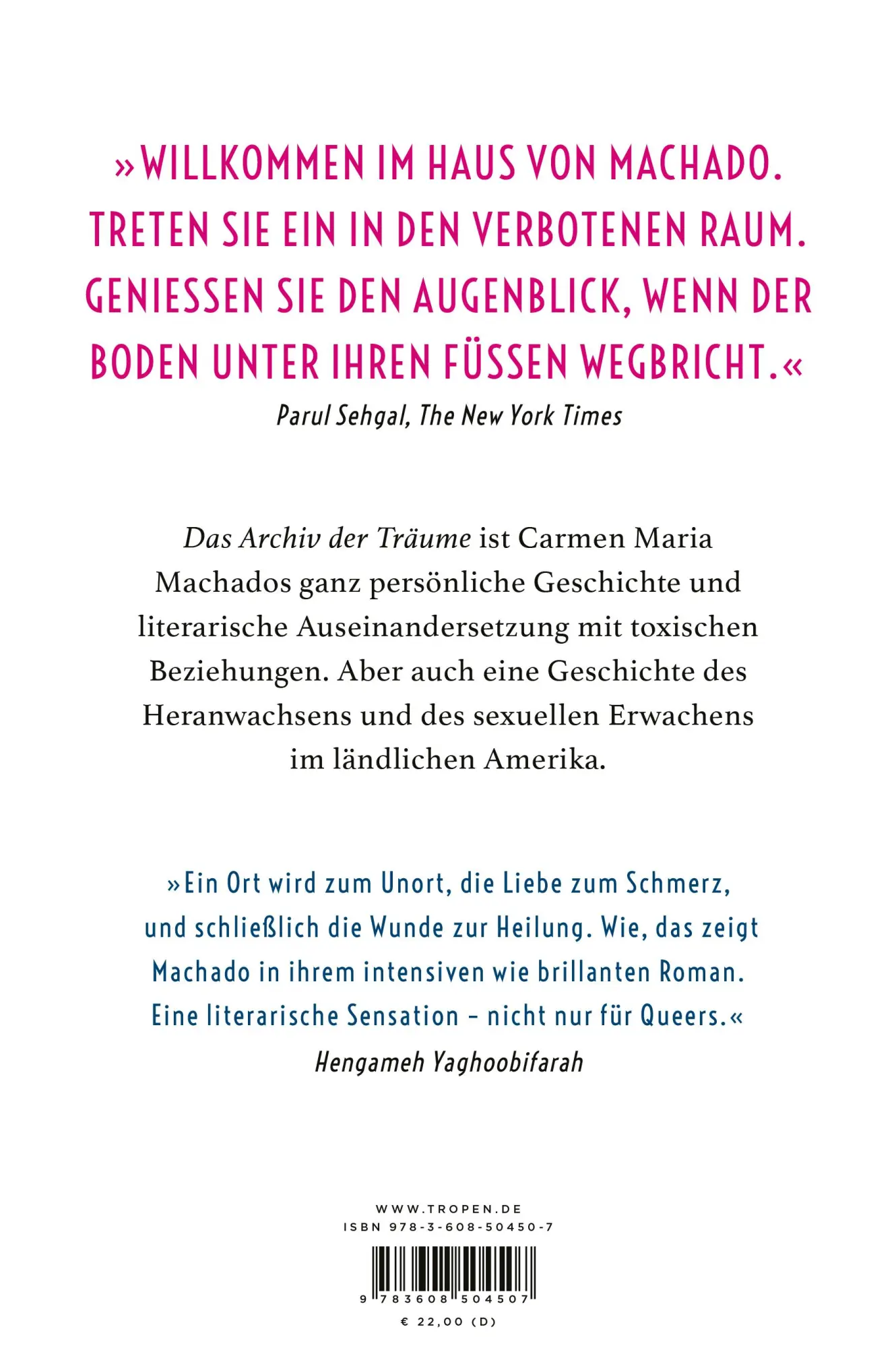 Rückseite: 9783608504507 | Das Archiv der Träume | Roman | Carmen Maria Machado | Buch | 332 S.