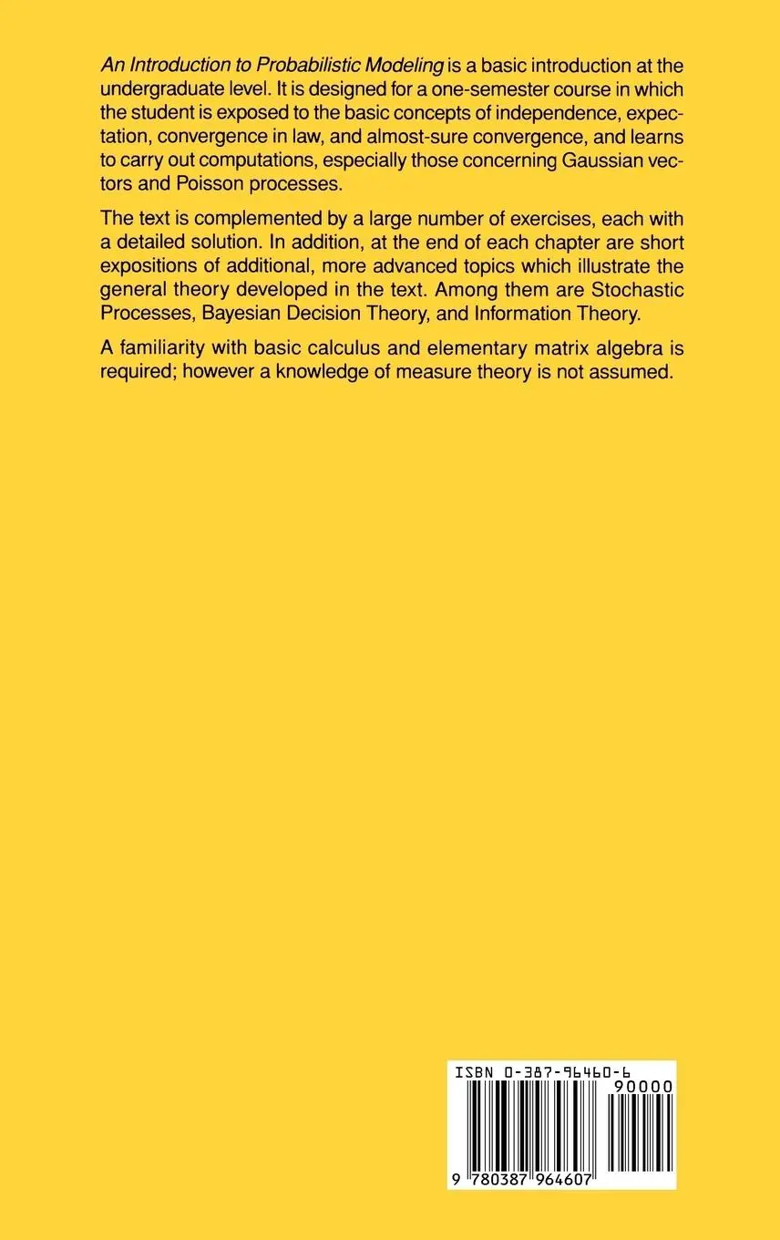 Rückseite: 9780387964607 | An Introduction to Probabilistic Modeling | Pierre Bremaud | Buch