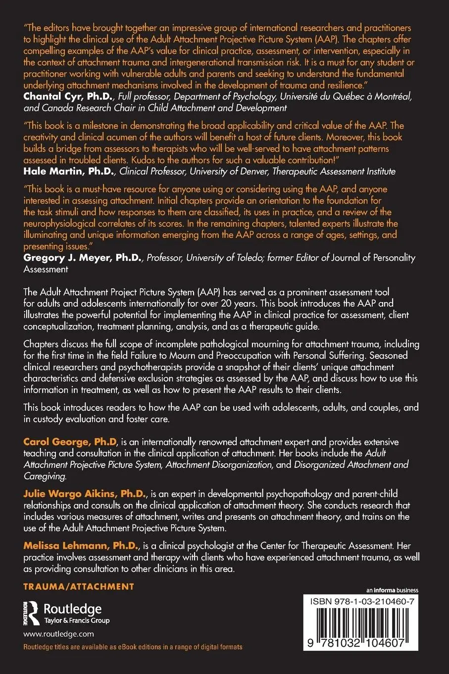 Rückseite: 9781032104607 | Working with Attachment Trauma | Carol George (u. a.) | Taschenbuch