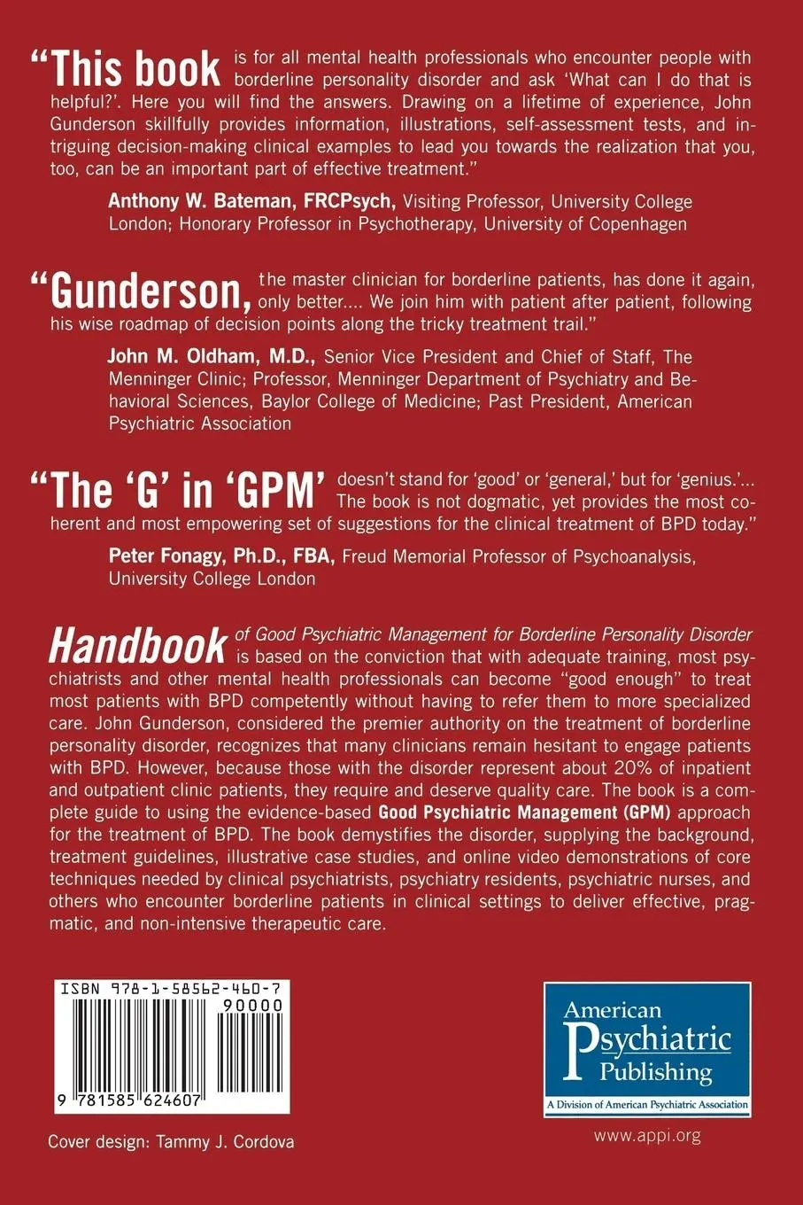 Rückseite: 9781585624607 | Handbook of Good Psychiatric Management for Borderline Personality...