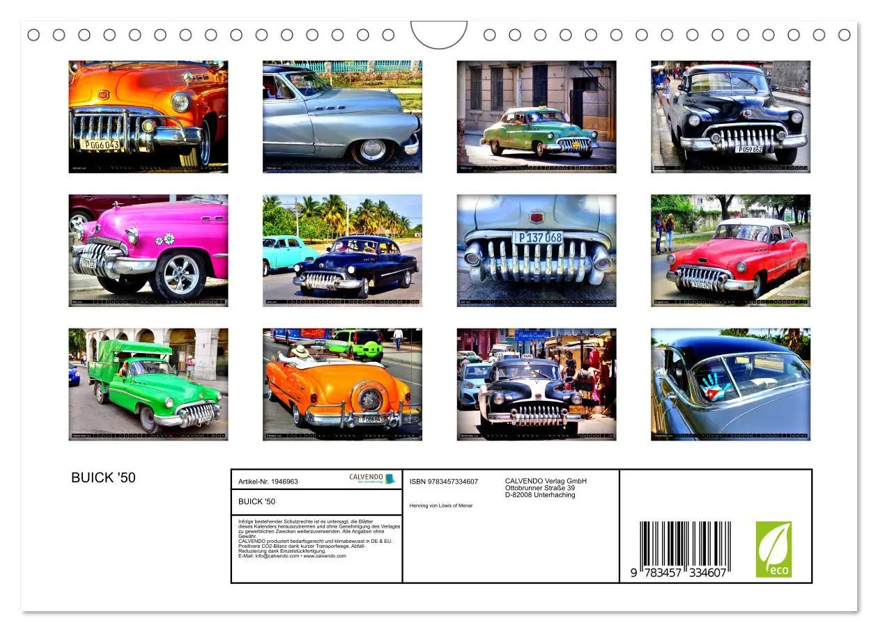Bild: 9783457334607 | BUICK '50 (Wandkalender 2026 DIN A4 quer), CALVENDO Monatskalender