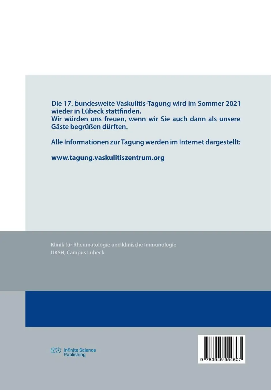 Rückseite: 9783945954607 | Vaskulitis-Tagung für Patienten, Angehörige, Ärzte und...