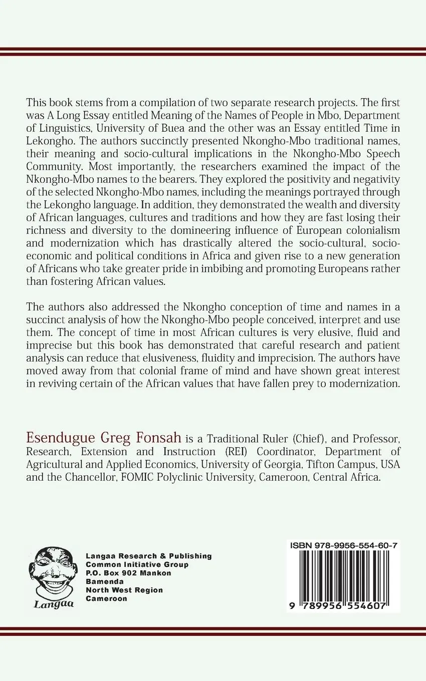 Rückseite: 9789956554607 | The Fundamentals of Lekongho | Esendugue Greg Fonsah | Taschenbuch