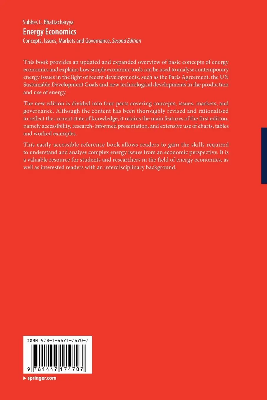 Rückseite: 9781447174707 | Energy Economics | Concepts, Issues, Markets and Governance | Buch