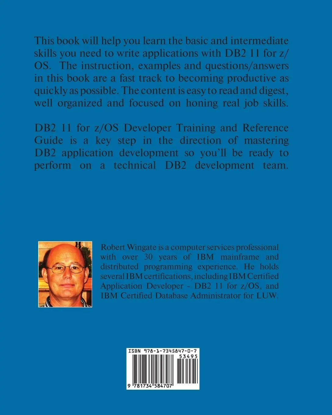 Rückseite: 9781734584707 | DB2 11 for z/OS Developer Training and Reference Guide | Wingate