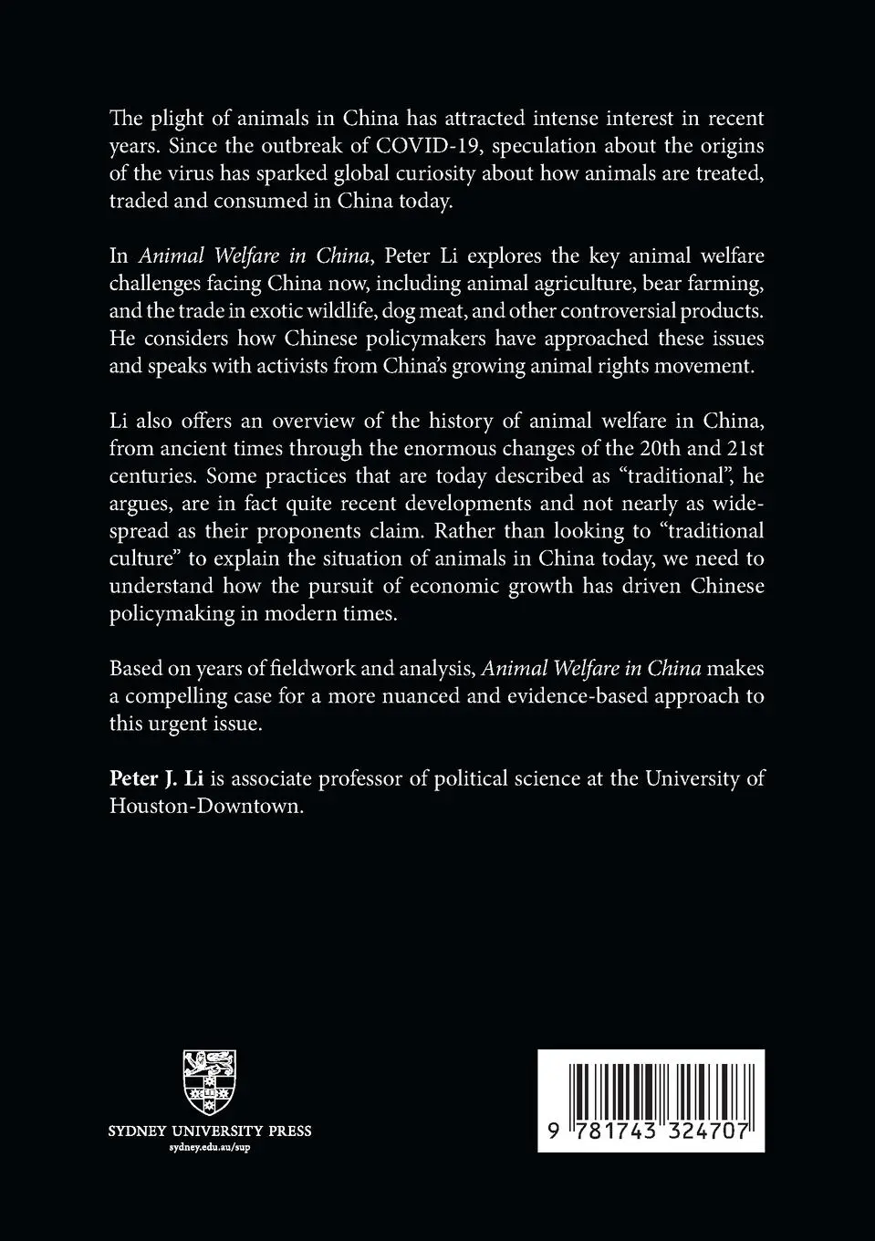 Rückseite: 9781743324707 | Animal Welfare in China | Peter J Li | Taschenbuch | Englisch | 2021