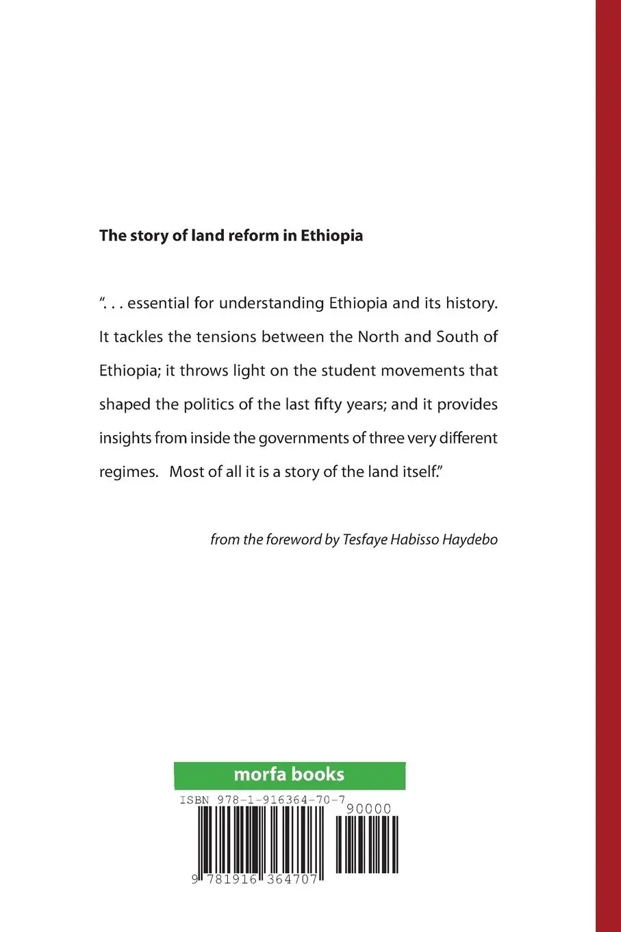 Rückseite: 9781916364707 | Land to the Tiller | an interview with Zegeye Asfaw | Ann Oosthuizen
