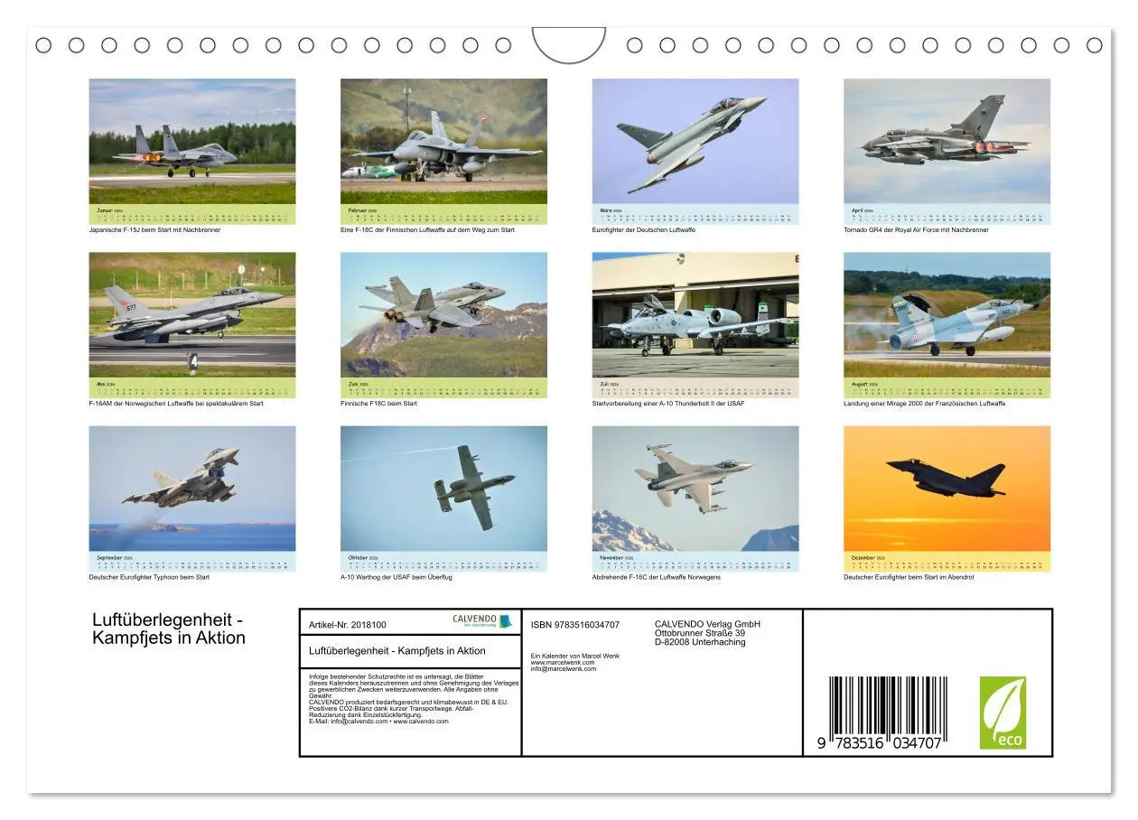 Bild: 9783516034707 | Luftüberlegenheit - Kampfjets in Aktion (Wandkalender 2026 DIN A4...