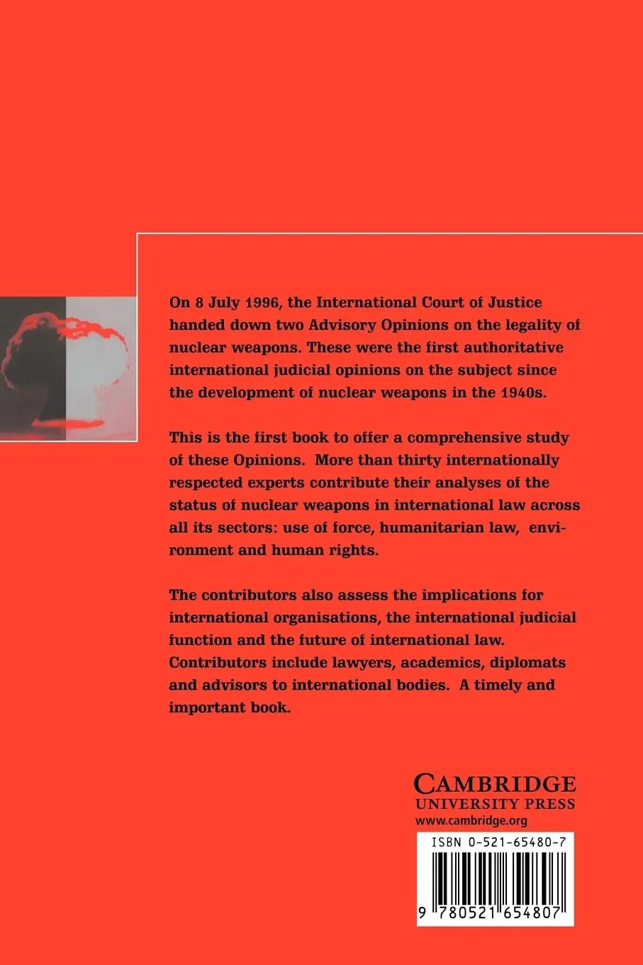 Rückseite: 9780521654807 | International Law, the International Court of Justice and Nuclear...
