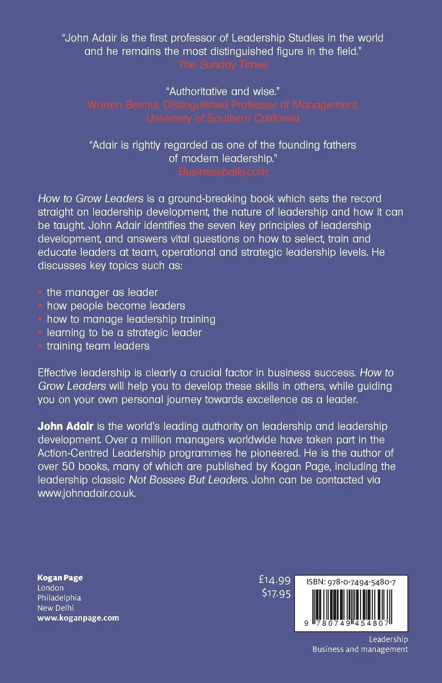 Rückseite: 9780749454807 | How to Grow Leaders | John Adair | Taschenbuch | Englisch | 2009