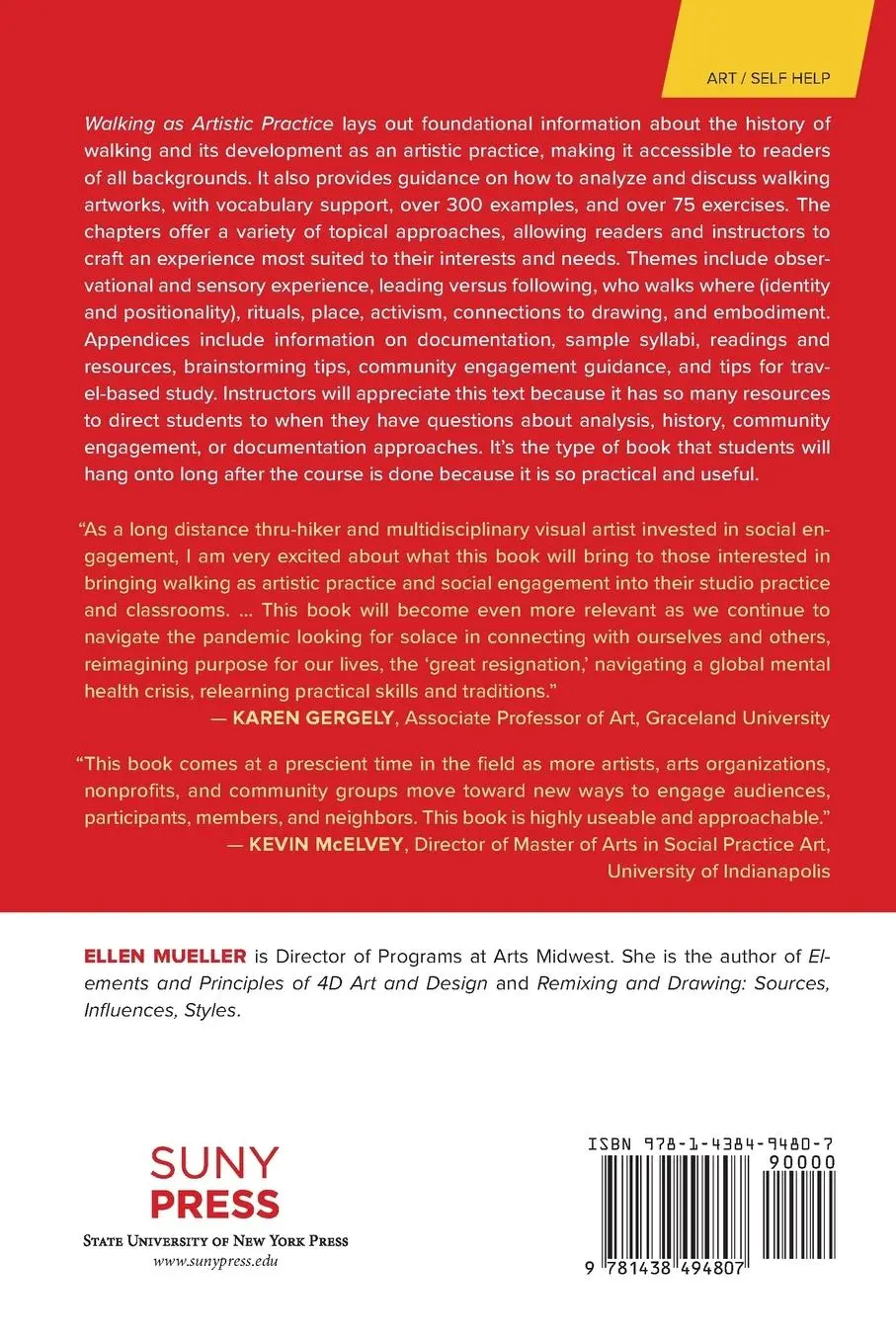 Rückseite: 9781438494807 | Walking as Artistic Practice | Ellen Mueller | Taschenbuch | Englisch