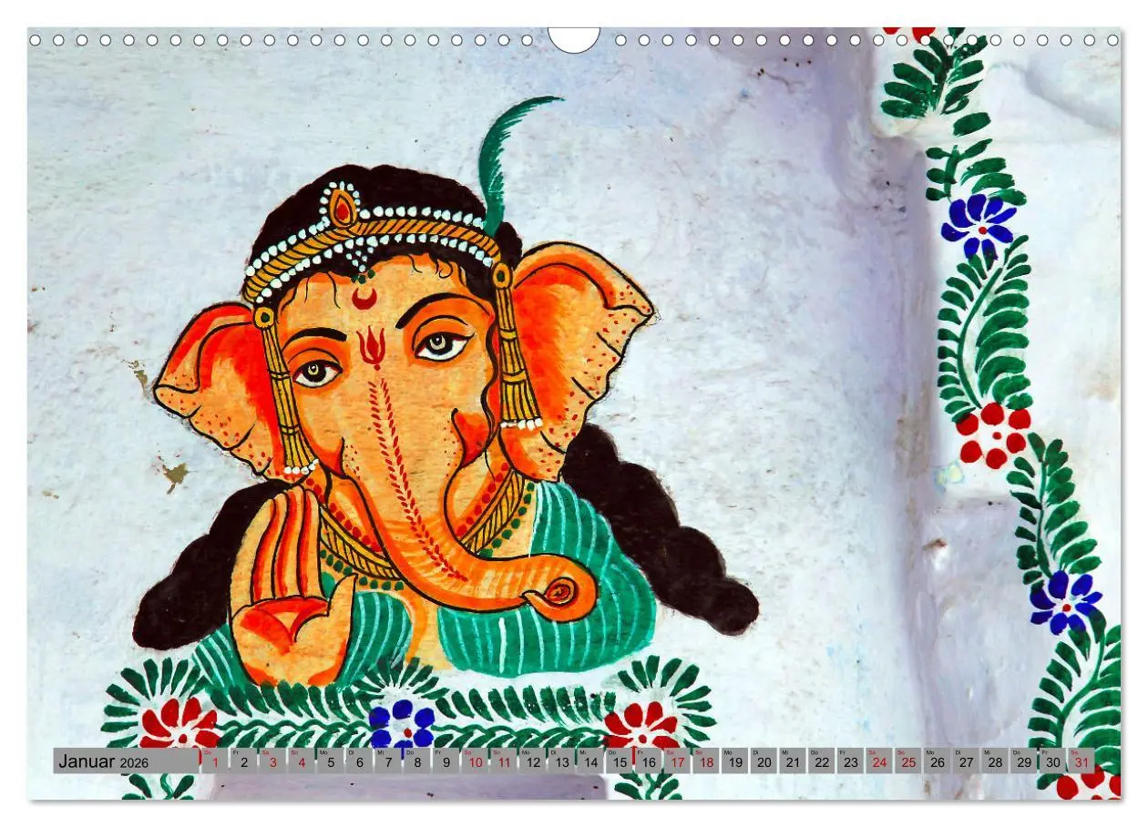 Bild: 9783457314807 | Typisch Indien - Ganesha der Elefantengott (Wandkalender 2026 DIN...