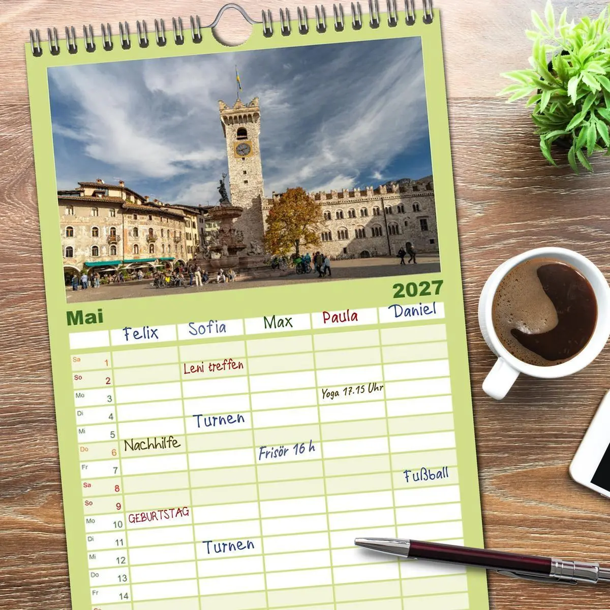 Bild: 9783594314807 | Familienplaner 2027 - Trient und das Trentino mit 5 Spalten...