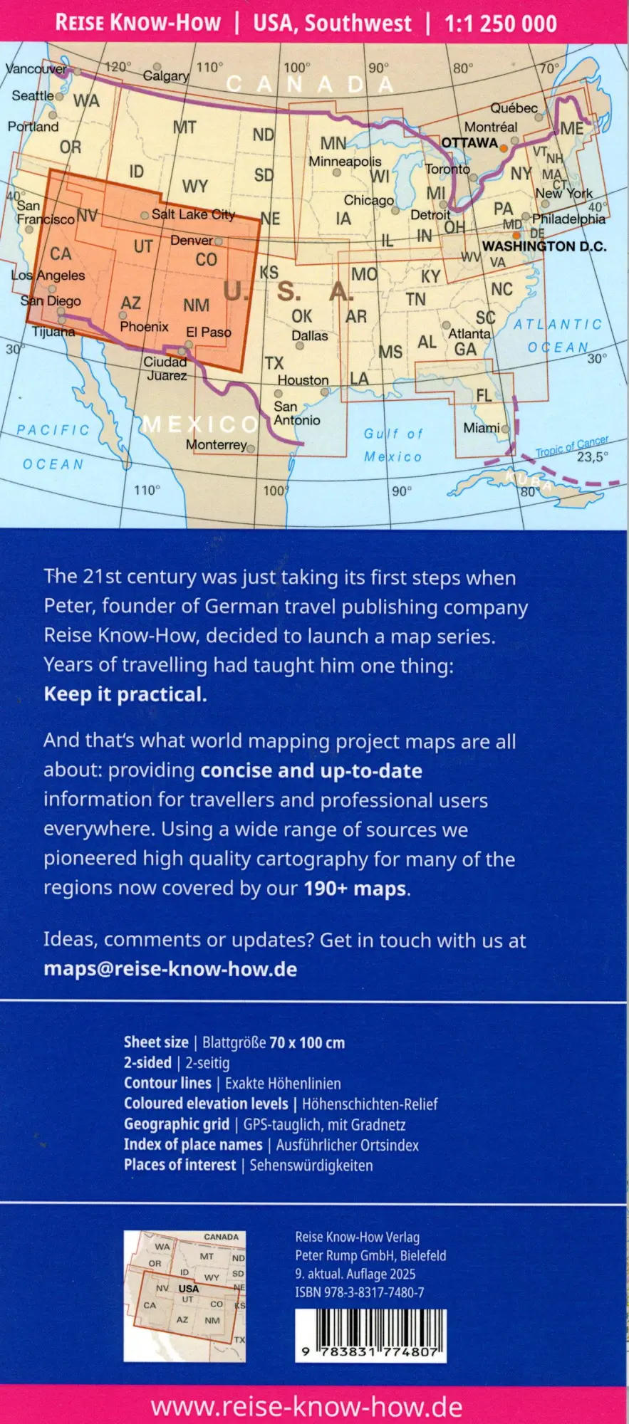 Bild: 9783831774807 | Reise Know-How Landkarte USA 07, Südwest / USA, Southwest...
