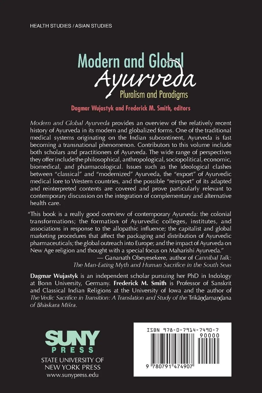 Rückseite: 9780791474907 | Modern and Global Ayurveda | Pluralism and Paradigms | Taschenbuch