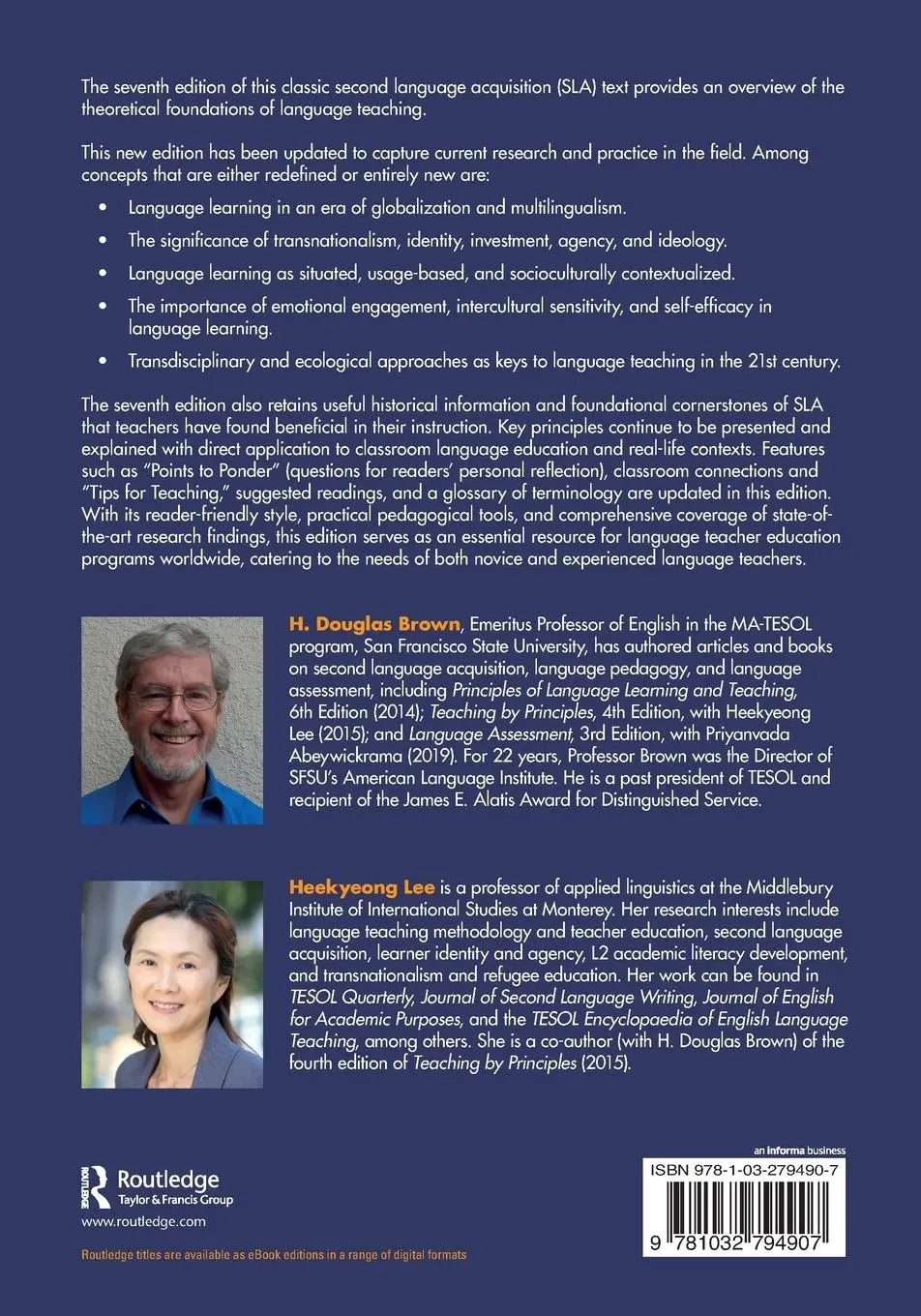 Rückseite: 9781032794907 | Principles of Language Learning and Teaching | Brown (u. a.) | Buch