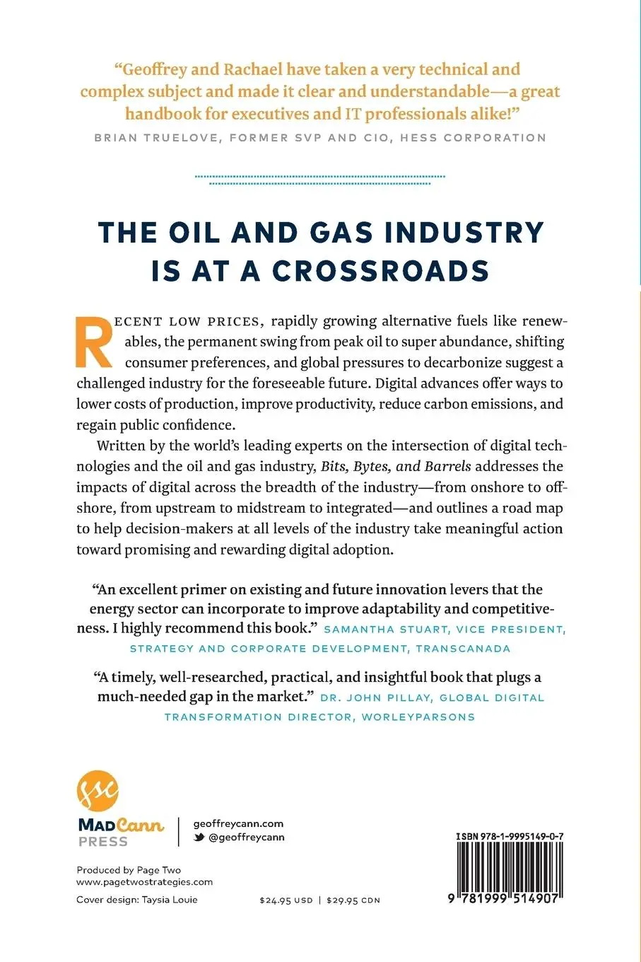 Rückseite: 9781999514907 | Bits, Bytes, and Barrels | The Digital Transformation of Oil and Gas