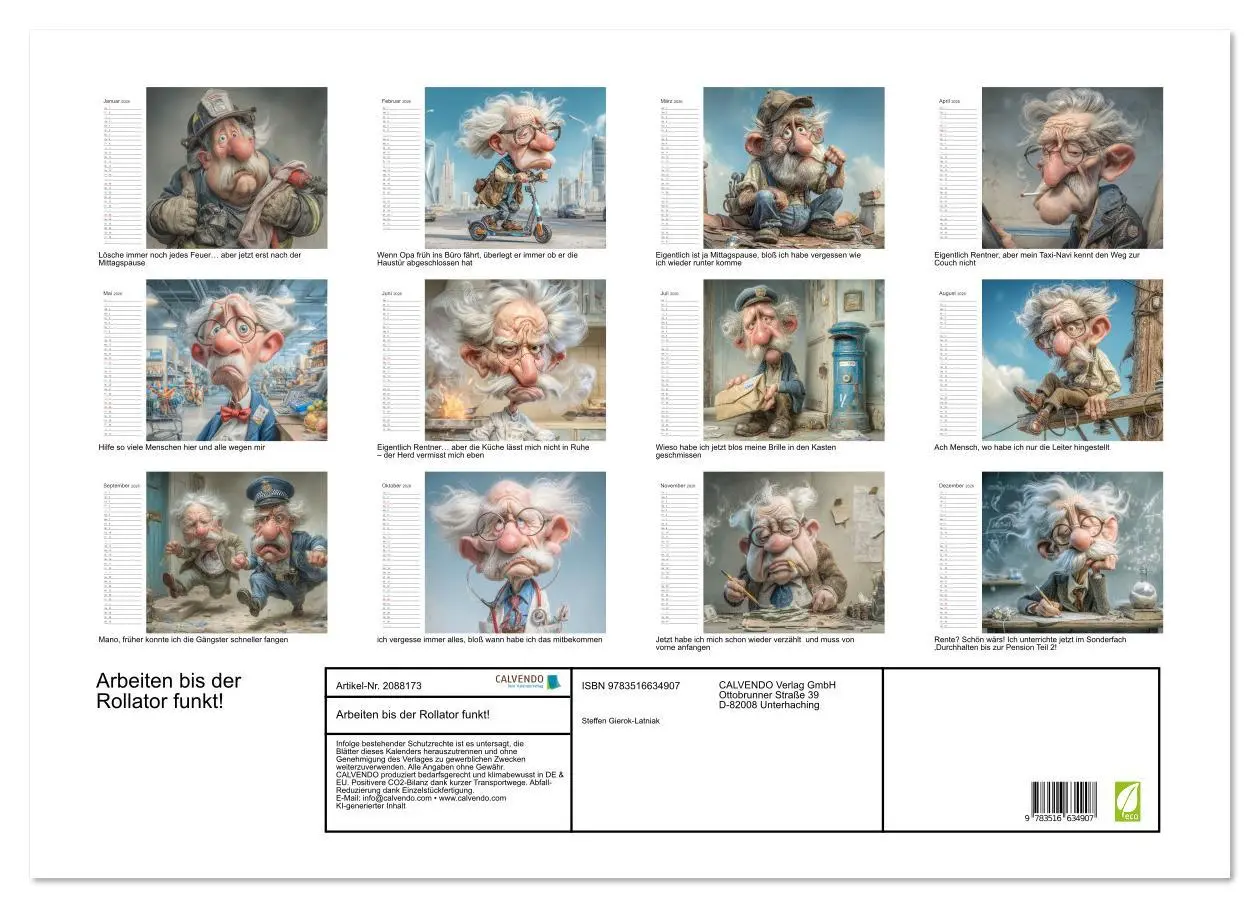 Bild: 9783516634907 | Arbeiten bis der Rollator funkt! (Wandkalender 2026 DIN A2 quer),...