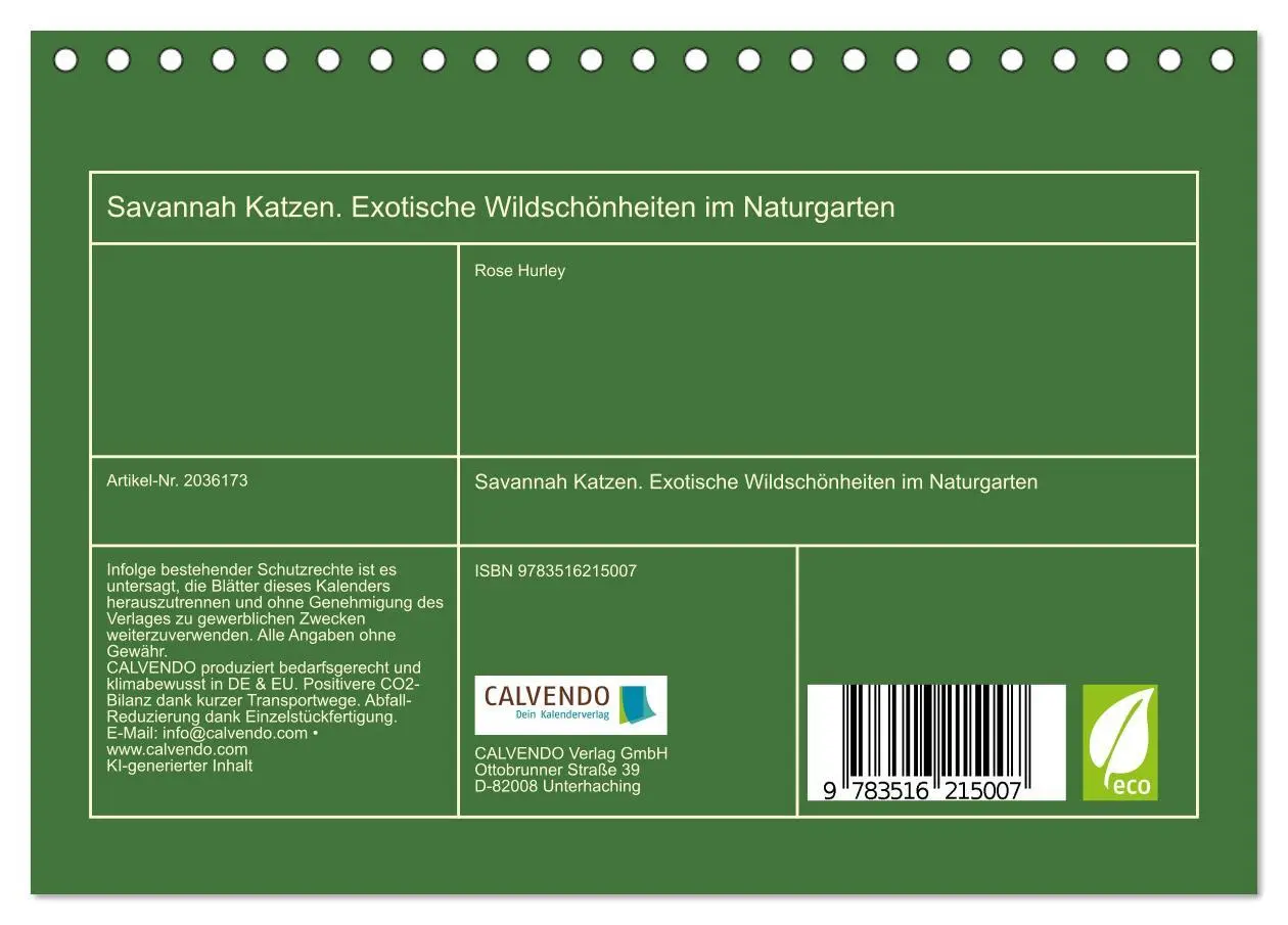 Bild: 9783516215007 | Savannah Katzen. Exotische Wildschönheiten im Naturgarten...