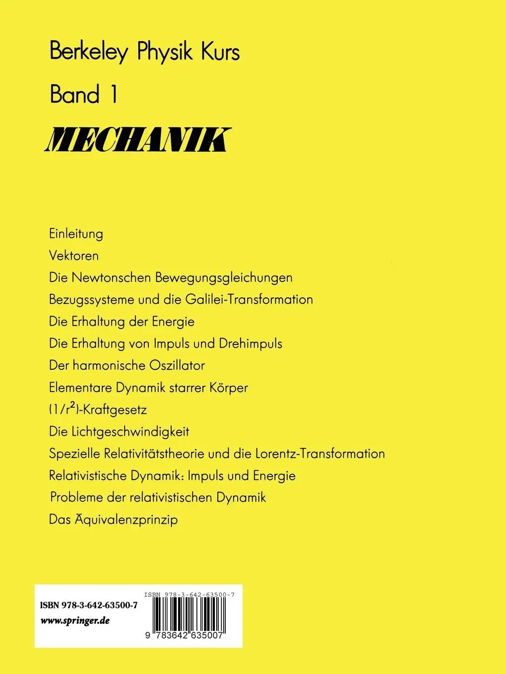 Rückseite: 9783642635007 | Mechanik | Charles Kittel (u. a.) | Taschenbuch | xv | Deutsch | 2013