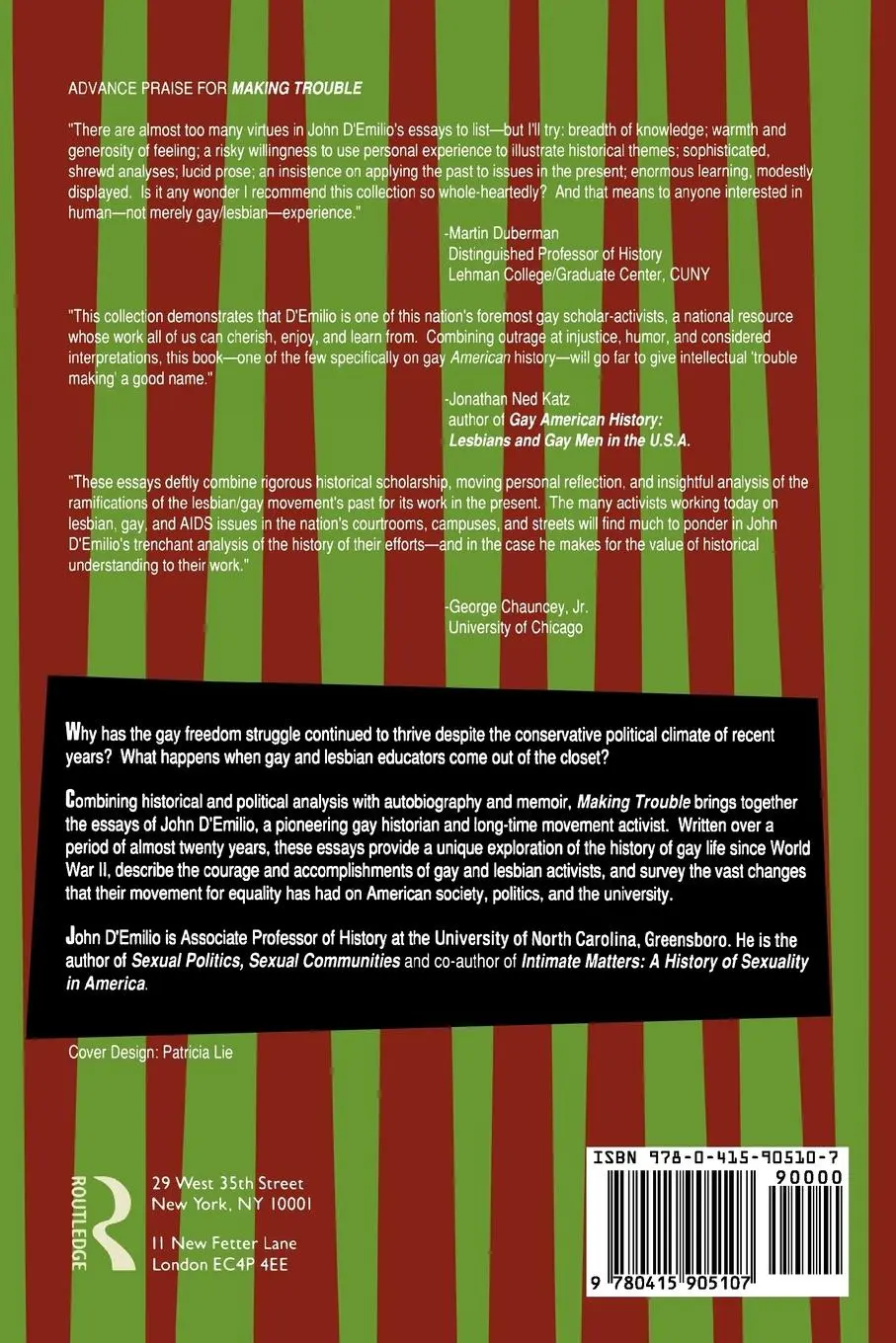 Rückseite: 9780415905107 | Making Trouble | Essays on Gay History, Politics, and the University