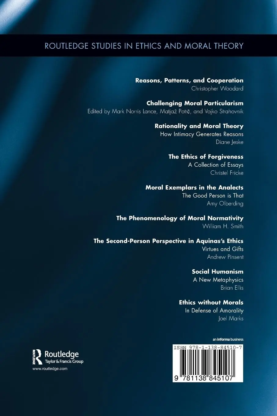 Rückseite: 9781138845107 | Ethics without Morals | In Defence of Amorality | Joel Marks | Buch