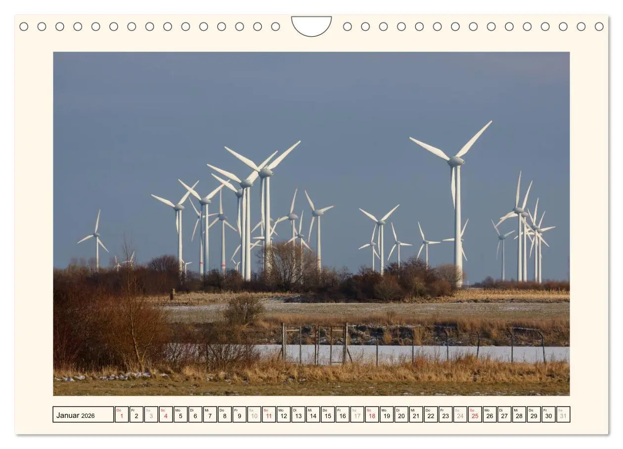 Bild: 9783516135107 | Windkraft in der Landschaft Ostfrieslands (Wandkalender 2026 DIN A4...