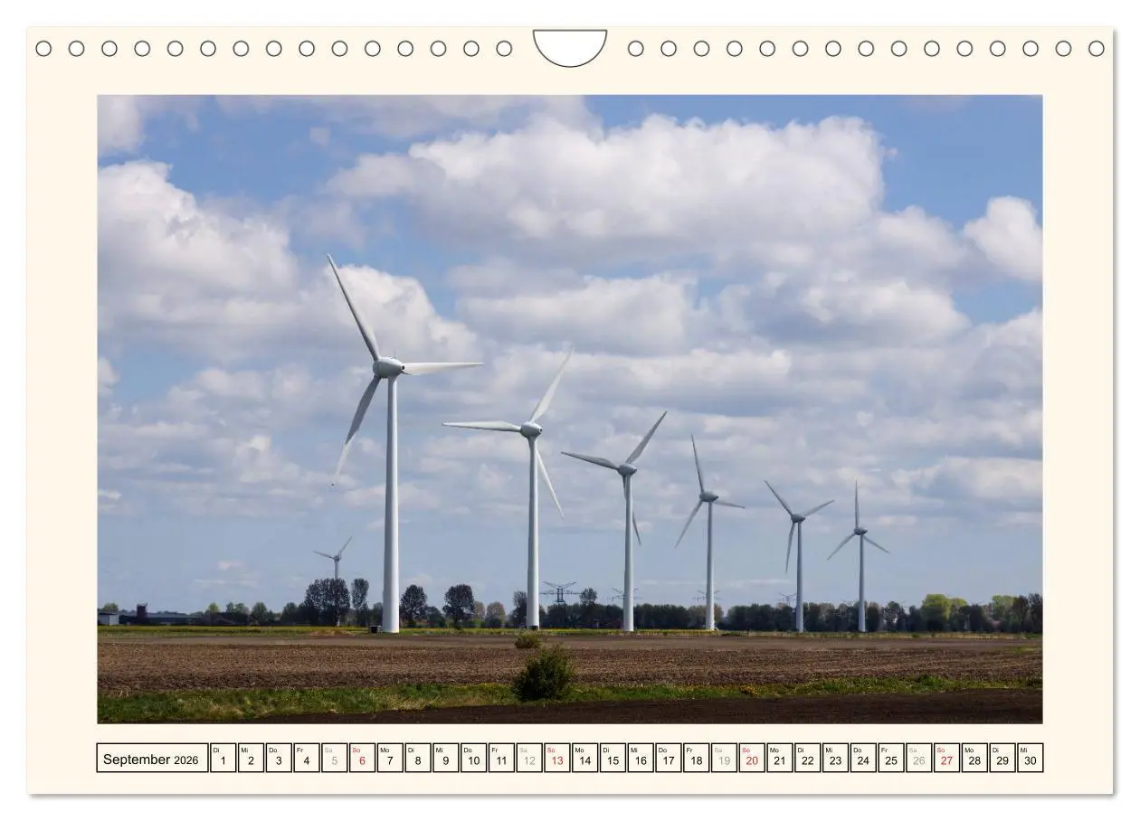 Bild: 9783516135107 | Windkraft in der Landschaft Ostfrieslands (Wandkalender 2026 DIN A4...