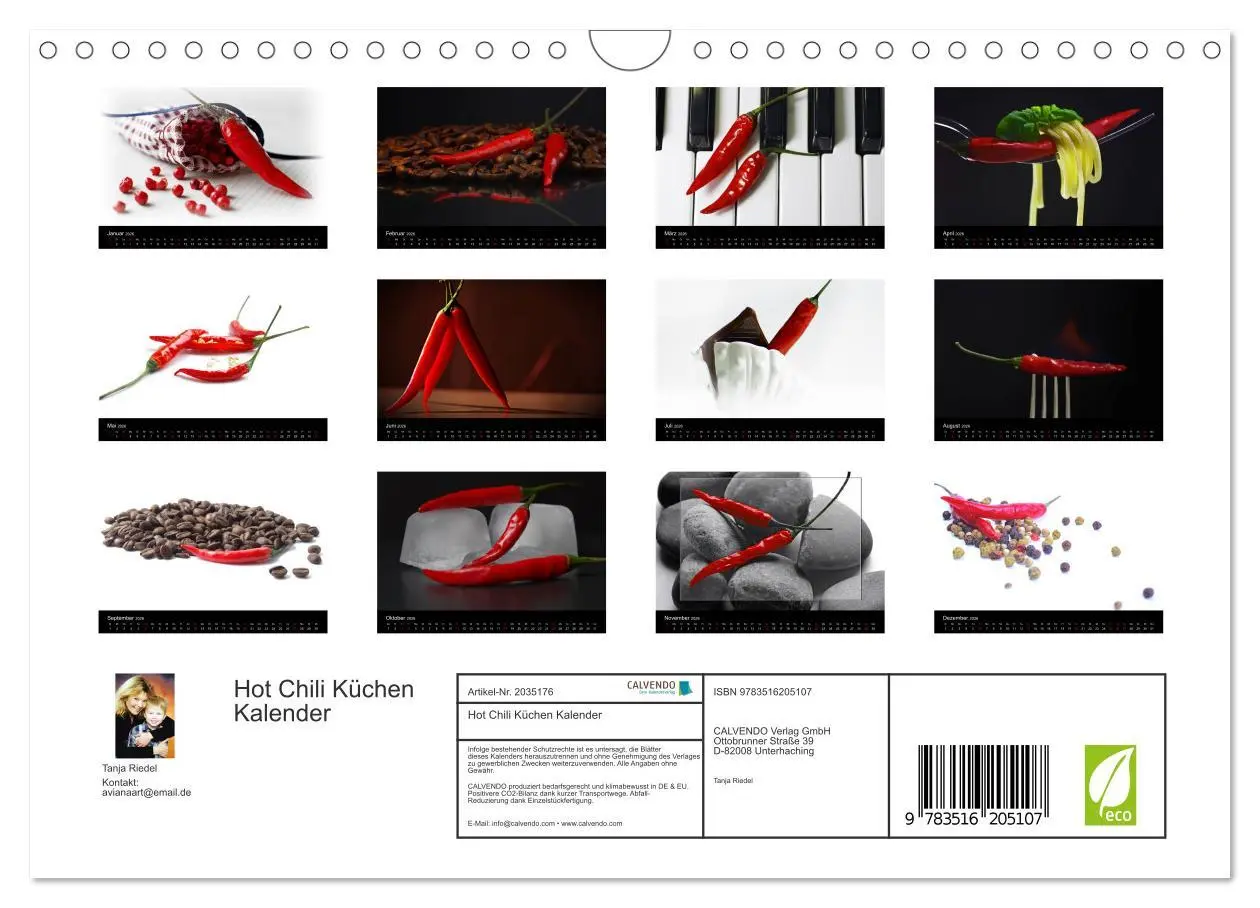 Bild: 9783516205107 | Hot Chili Küchen Kalender (Wandkalender 2026 DIN A4 quer), CALVENDO...