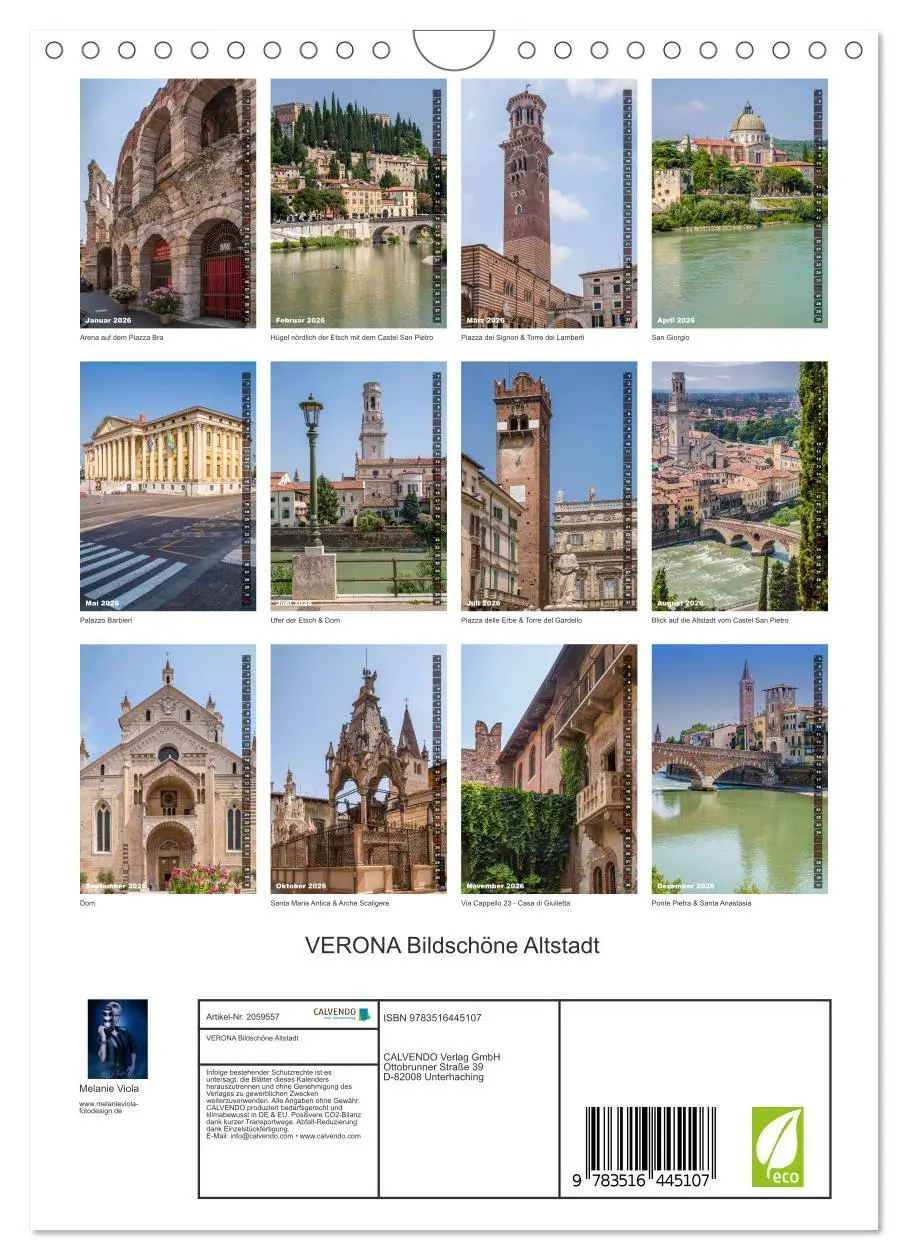 Bild: 9783516445107 | VERONA Bildschöne Altstadt (Wandkalender 2026 DIN A4 hoch),...