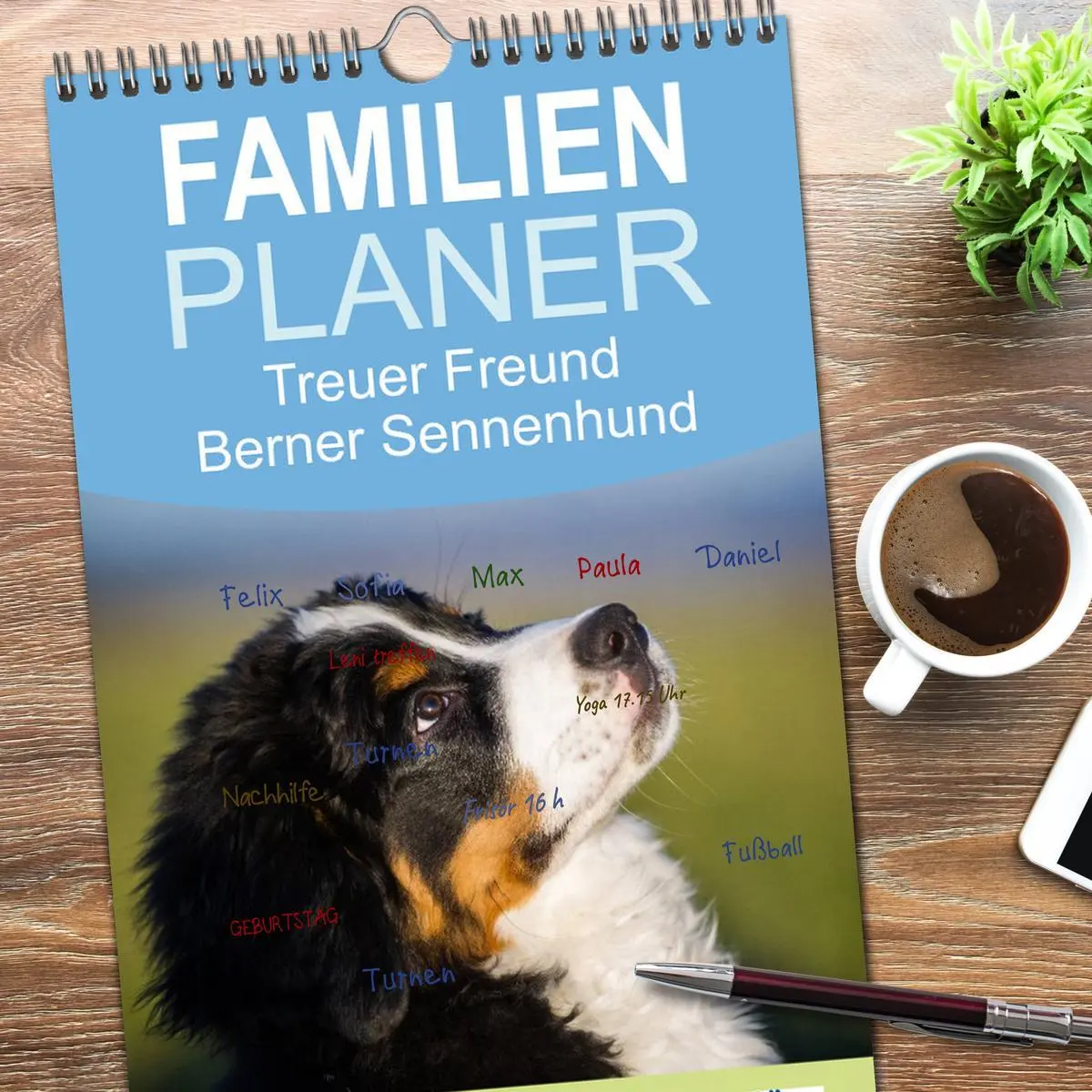 Bild: 9783516515107 | Familienplaner 2026 - Treuer Freund Berner Sennenhund mit 5 Spalten...