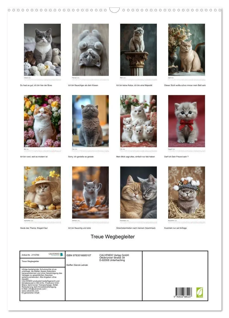 Bild: 9783516685107 | Treue Wegbegleiter (Wandkalender 2026 DIN A2 hoch), CALVENDO...