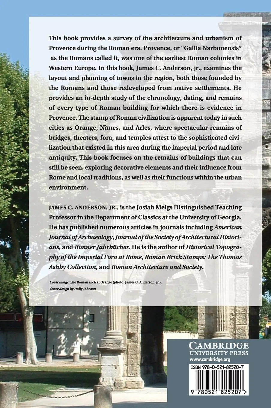 Rückseite: 9780521825207 | Roman Architecture in Provence | Jr. James C. Anderson | Buch | 2017