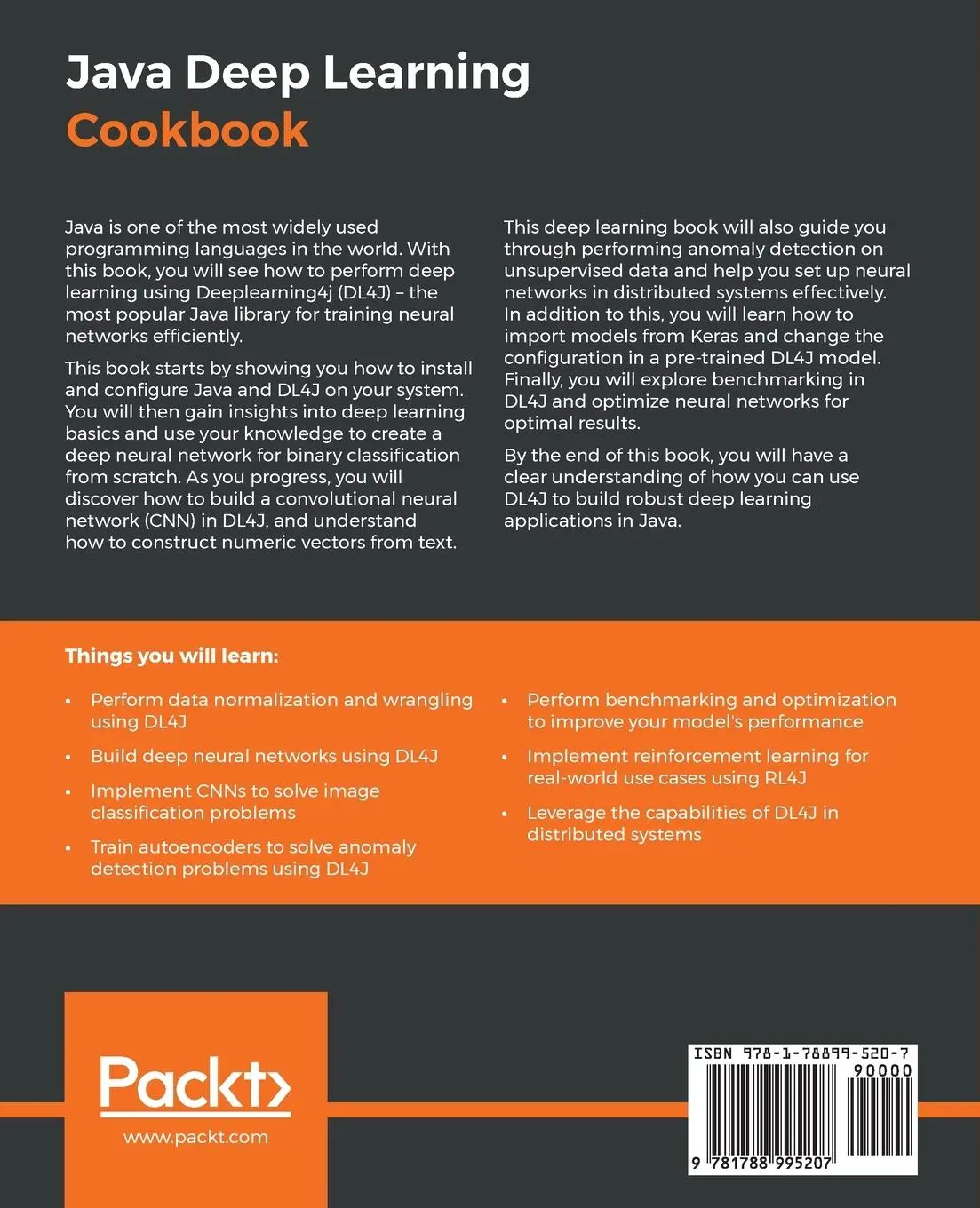 Rückseite: 9781788995207 | Java Deep Learning Cookbook | Rahul Raj | Taschenbuch | Englisch