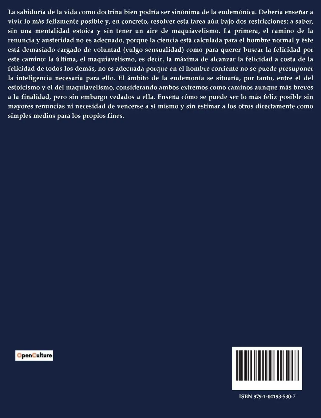 Rückseite: 9791041935307 | El Arte de Ser Feliz | Arthur Schopenhauer | Taschenbuch | Spanisch