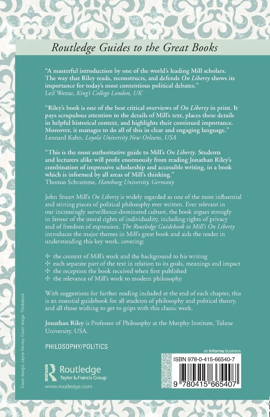 Rückseite: 9780415665407 | The Routledge Guidebook to Mill's On Liberty | Jonathan Riley | Buch