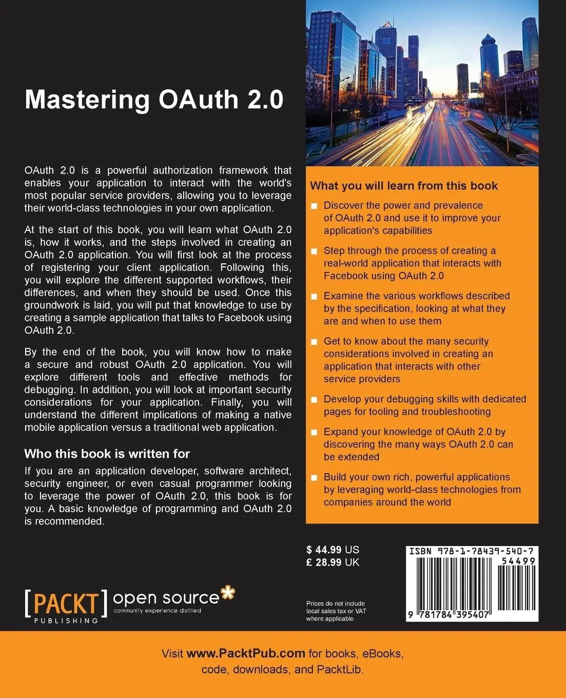Rückseite: 9781784395407 | Mastering OAuth 2.0 | Charles Bihis | Taschenbuch | Englisch | 2015