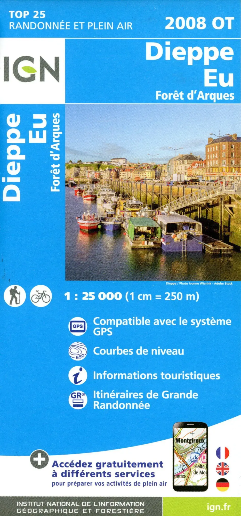 Cover: 9782758555407 | 2008OT Dieppe Eu Foret d'Arques | 1:25000 | (Land-)Karte | Gefalzt