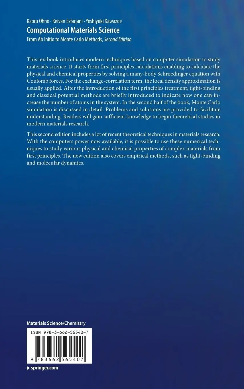 Rückseite: 9783662565407 | Computational Materials Science | Kaoru Ohno (u. a.) | Buch | xii