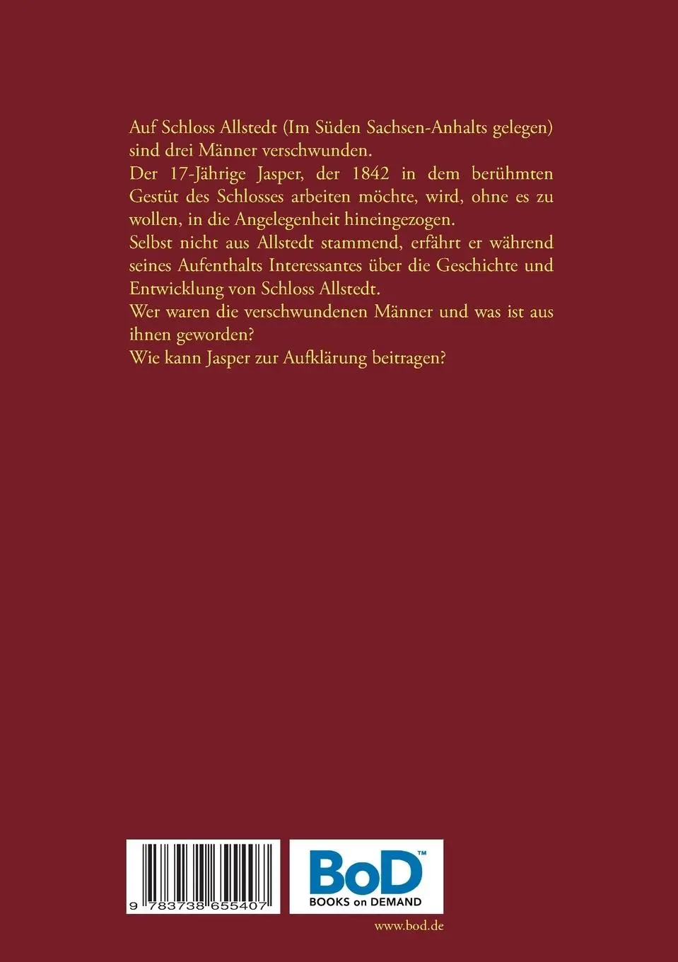 Rückseite: 9783738655407 | Schatten über Schloss Allstedt | Inge Harländer | Taschenbuch | 240 S.