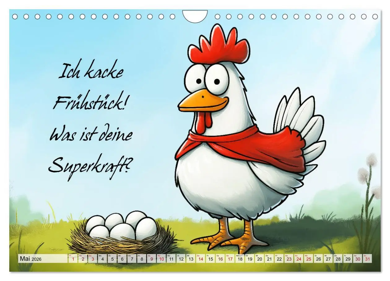 Bild: 9783457315507 | Verrücktes Hühnervolk (Wandkalender 2026 DIN A4 quer), CALVENDO...