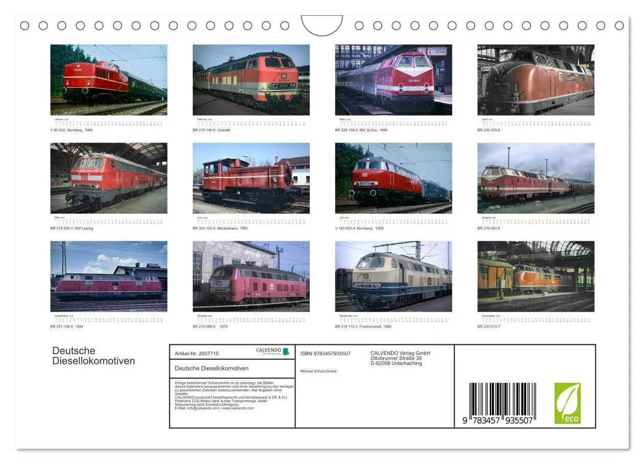 Bild: 9783457935507 | Deutsche Diesellokomotiven (Wandkalender 2026 DIN A4 quer),...